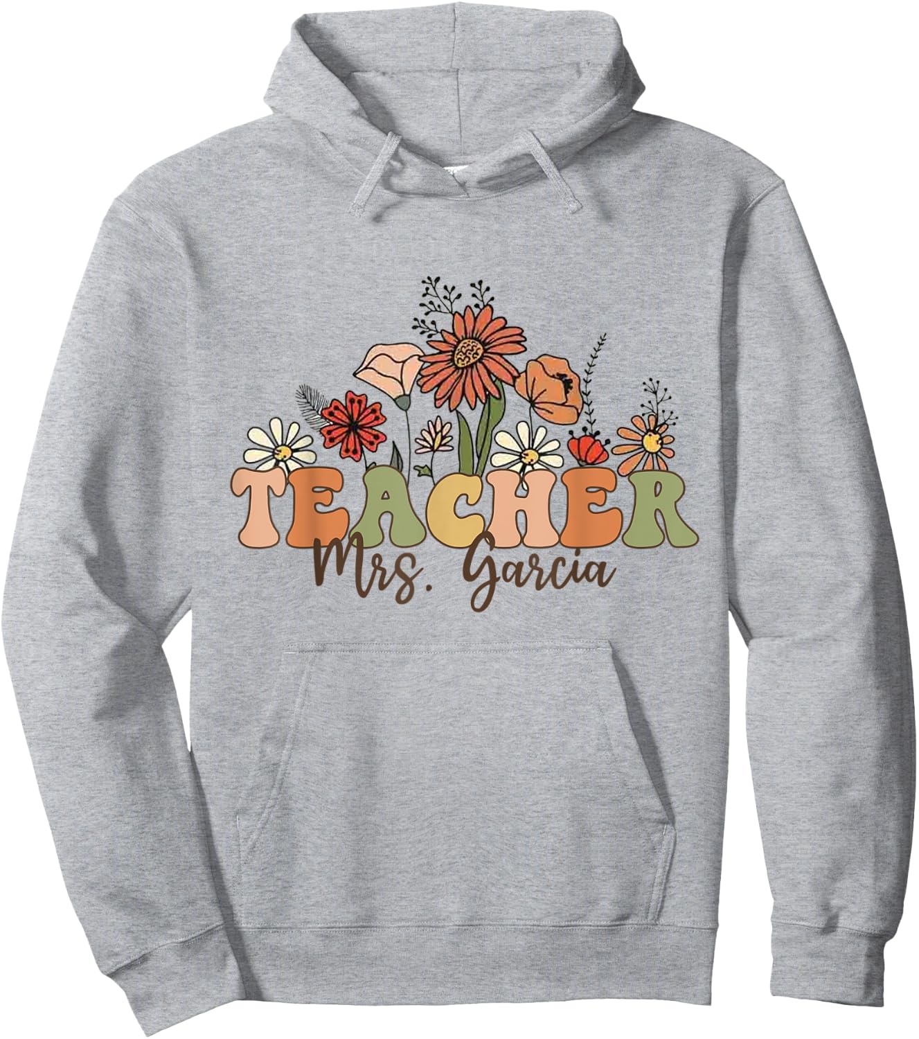 Personalized Name Teacher Mrs. Garcia Back To School Custom Men Women Kids Hoodie - Hoodie | Ash