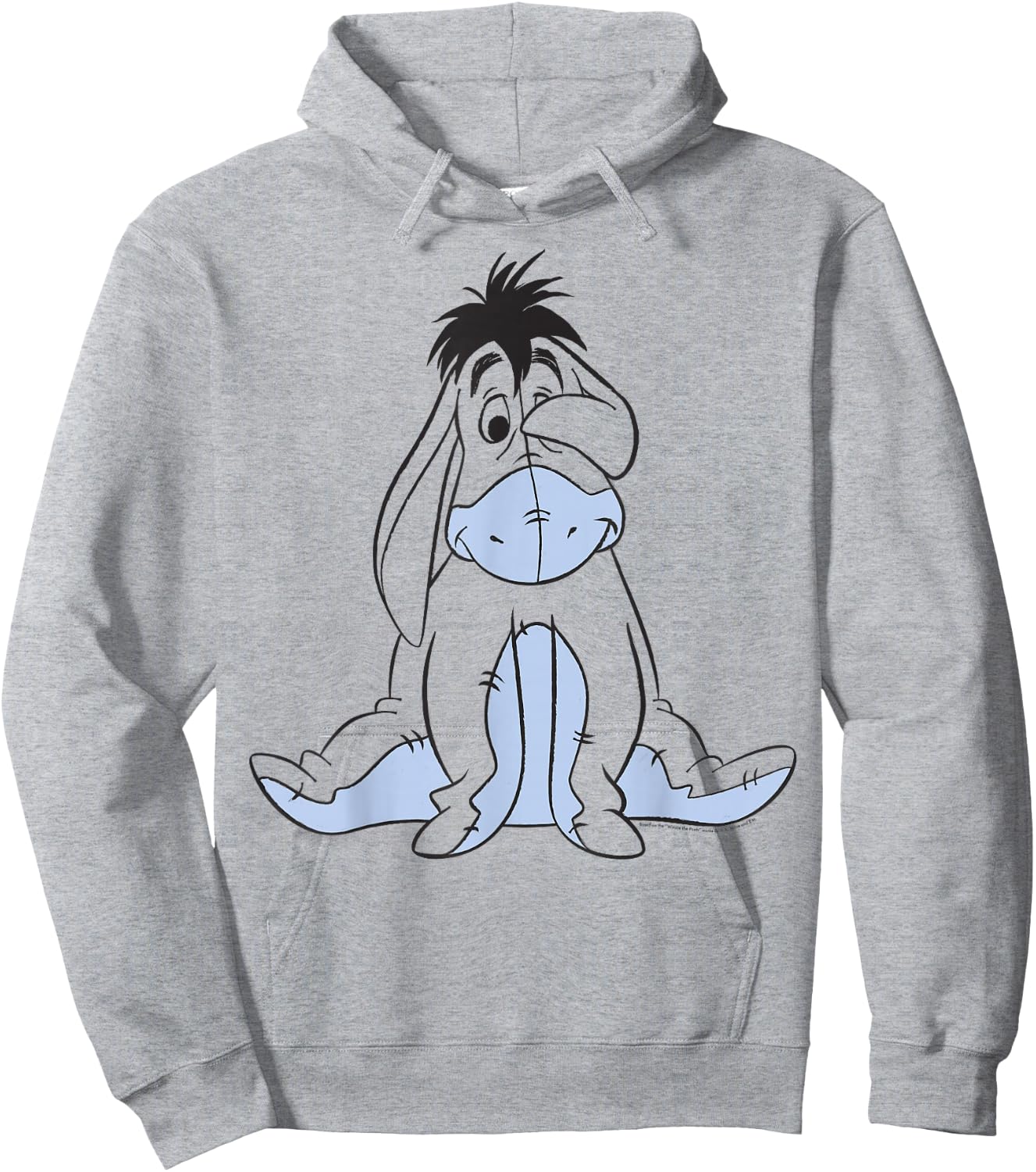 Disney Winnie The Pooh Eeyore Simple Sketch Portrait Hoodie - Hoodie | Ash