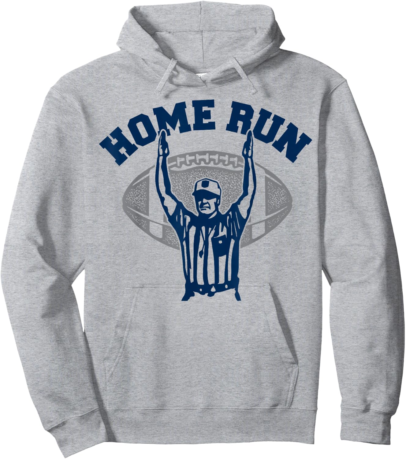 .Funny Football HomeRun Baseball Home Run Football Referee Hoodie - Hoodie | Ash
