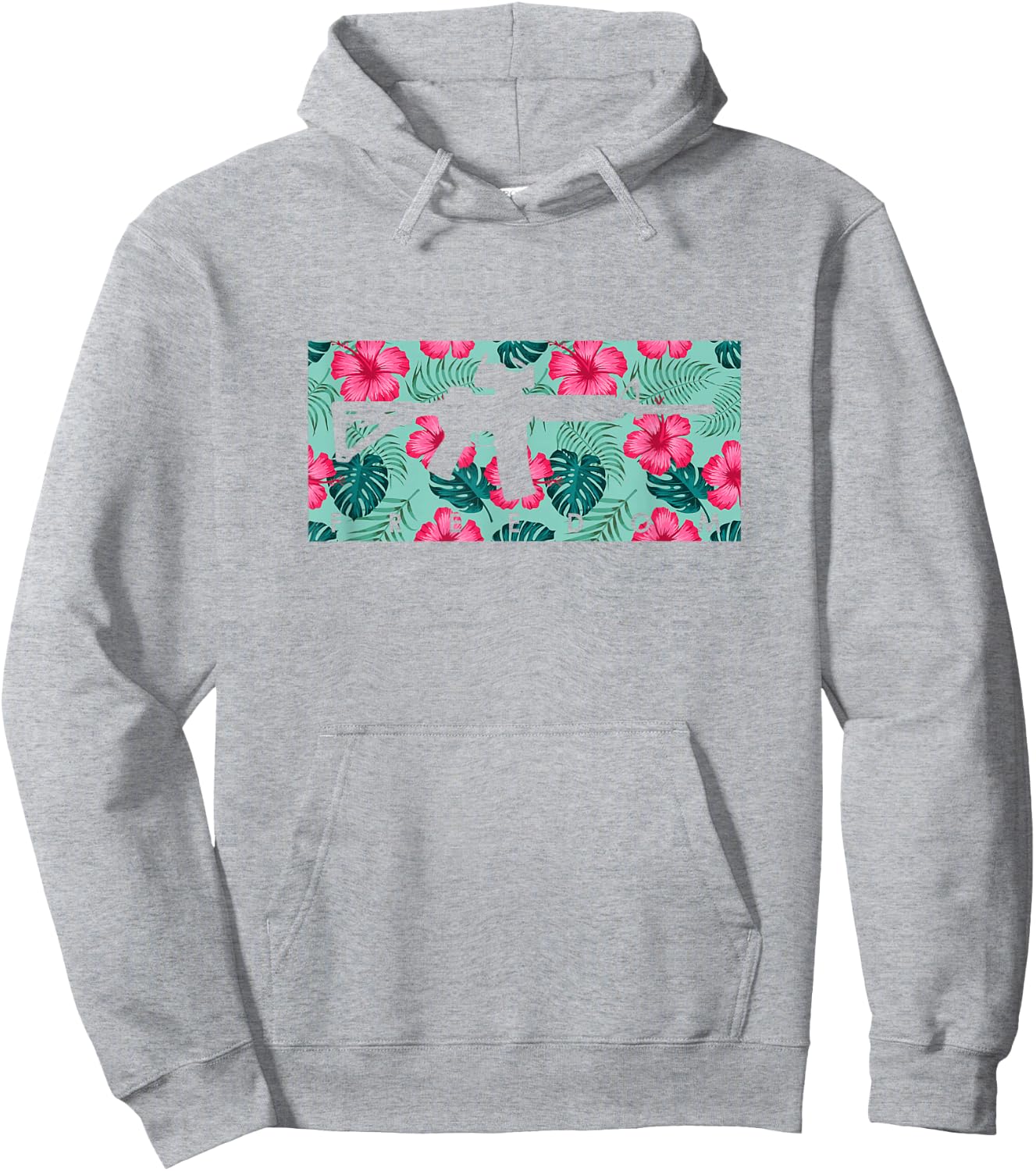 Tropical Gun Lover Firearm Beach Hawaiian Gift Aloha AR15 Hoodie - Hoodie | Ash
