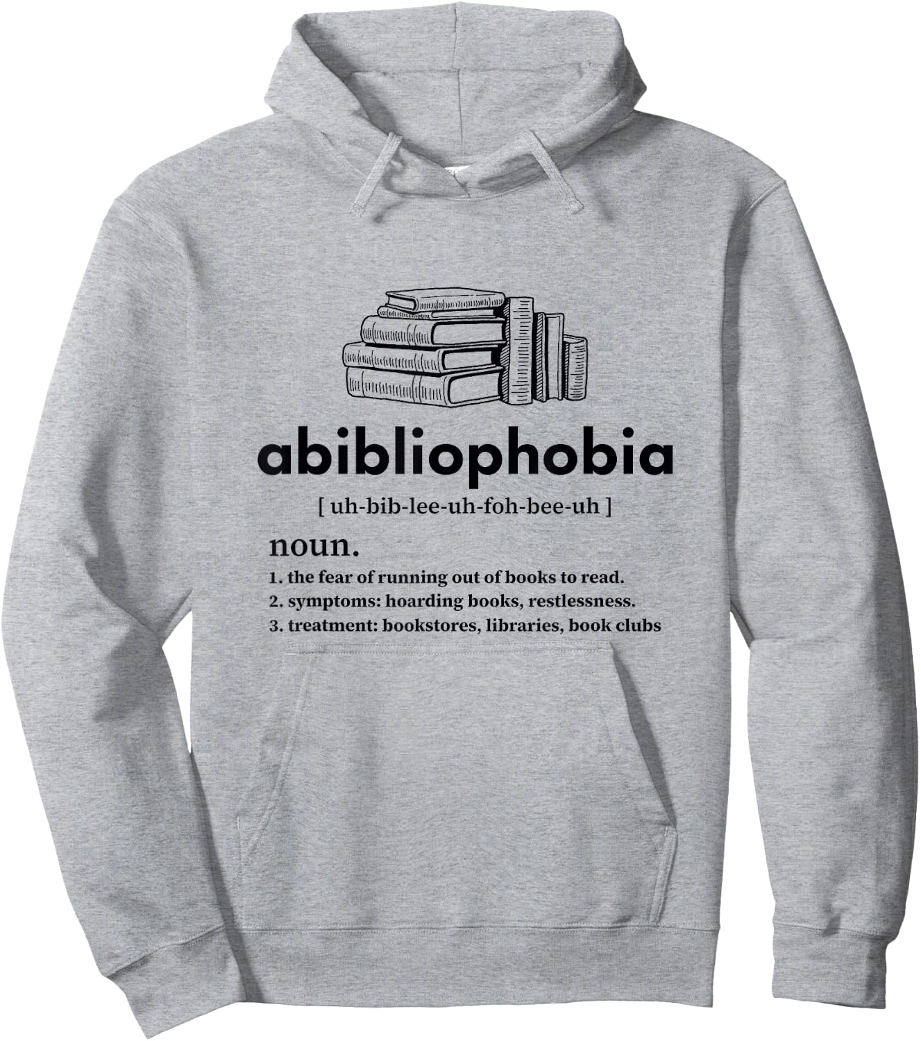 Abibliophobia - Funny Reading Book Nerd Bookworm Reader Hoodie - Hoodie | Ash