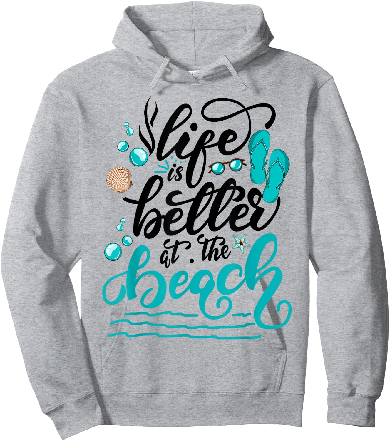Life is better at the beach summer vacation family matching Women Girls Kids Hoodie - Hoodie | Ash