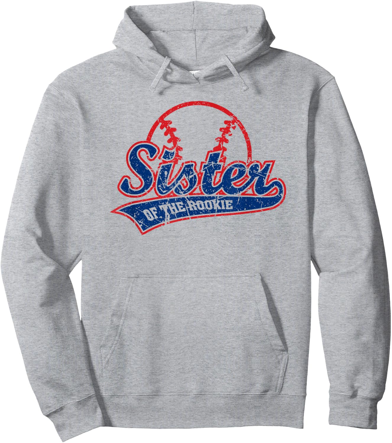Funny Vintage Baseball Sister of The Rookie Hoodie - Hoodie | Ash