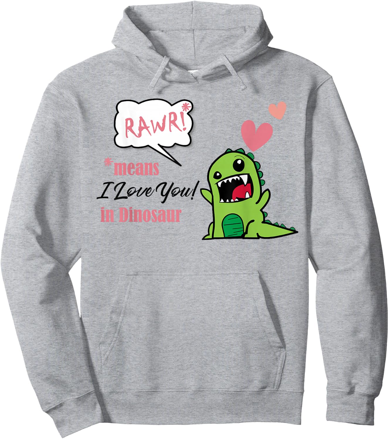 Rawr Means I Love You In Dinosaur Valentine's Day Shirt Gift Hoodie - Hoodie | Ash