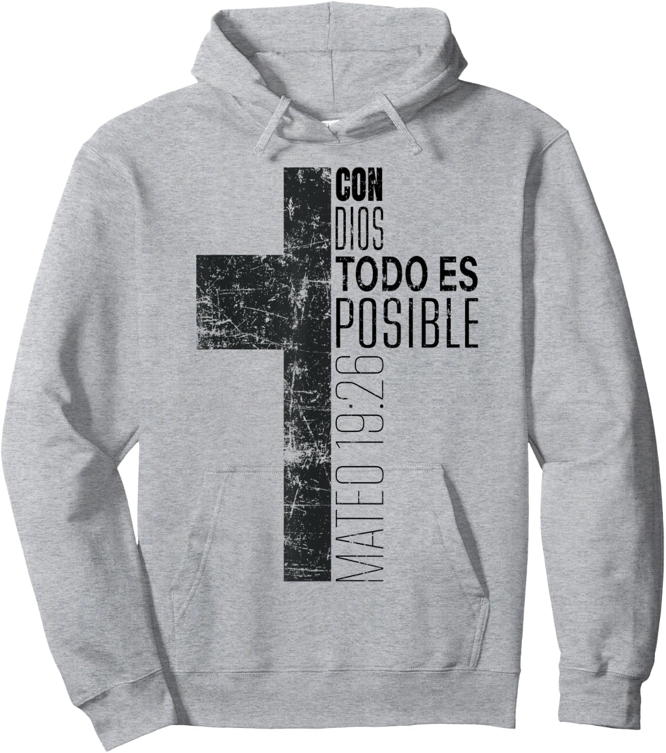 Vintage Christian Spanish Gifts Religious Bible Verse Cross Hoodie - Hoodie | Ash