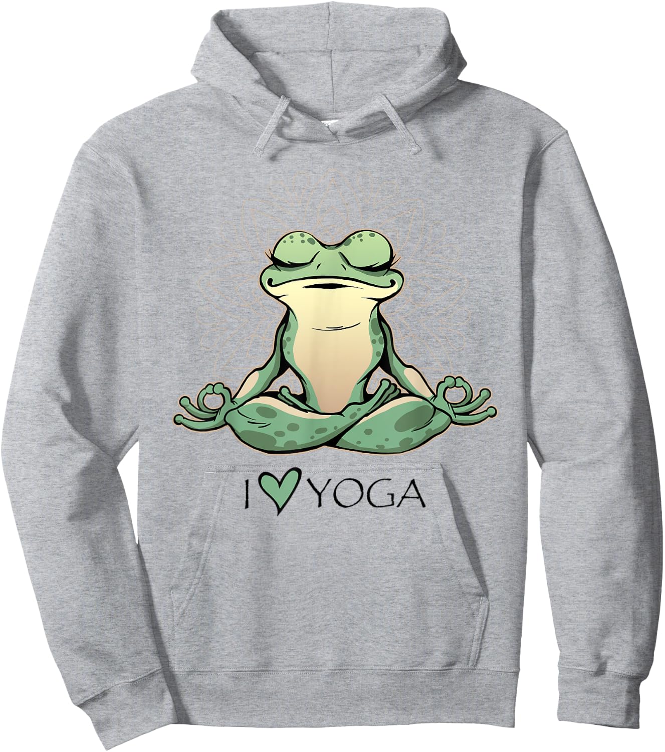 I Love Yoga I Heart Yoga Frog Hoodie - Hoodie | Ash