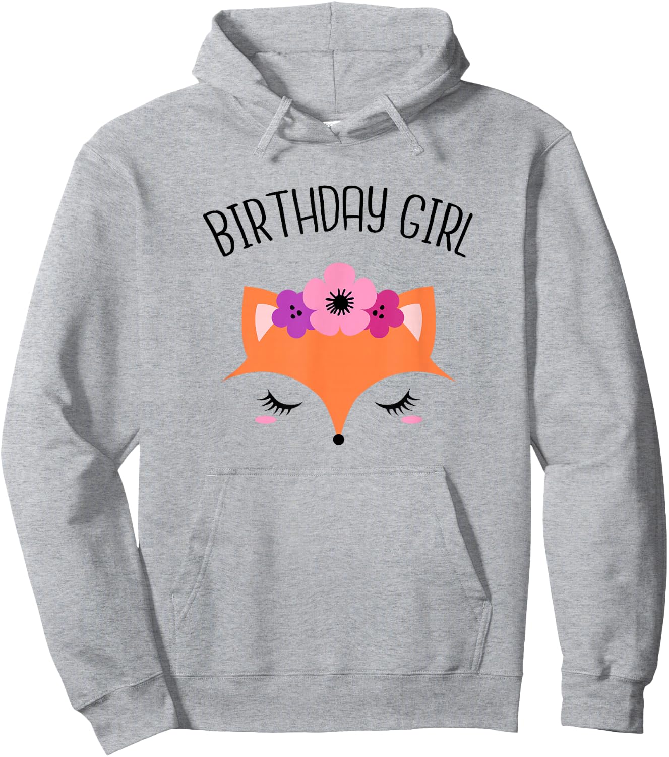 Fox Birthday Girl Shirt Fox Theme Birthday Party Hoodie - Hoodie | Ash