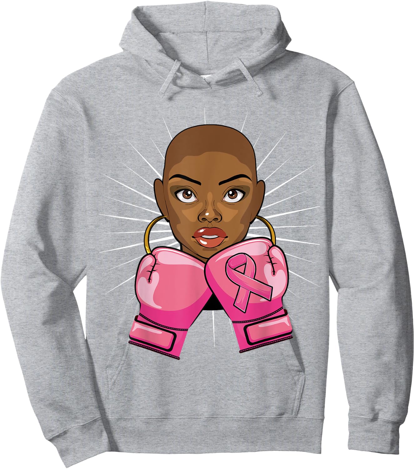 Afro African American Breast Cancer Shirts Girls Hoodie - Hoodie | Ash