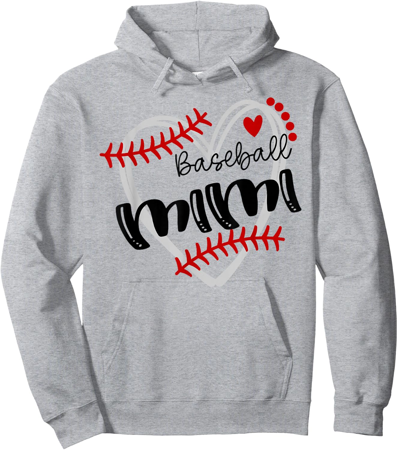 Personalized Baseball Heart Cute Mimi Women Baseball Hoodie - Hoodie | Ash