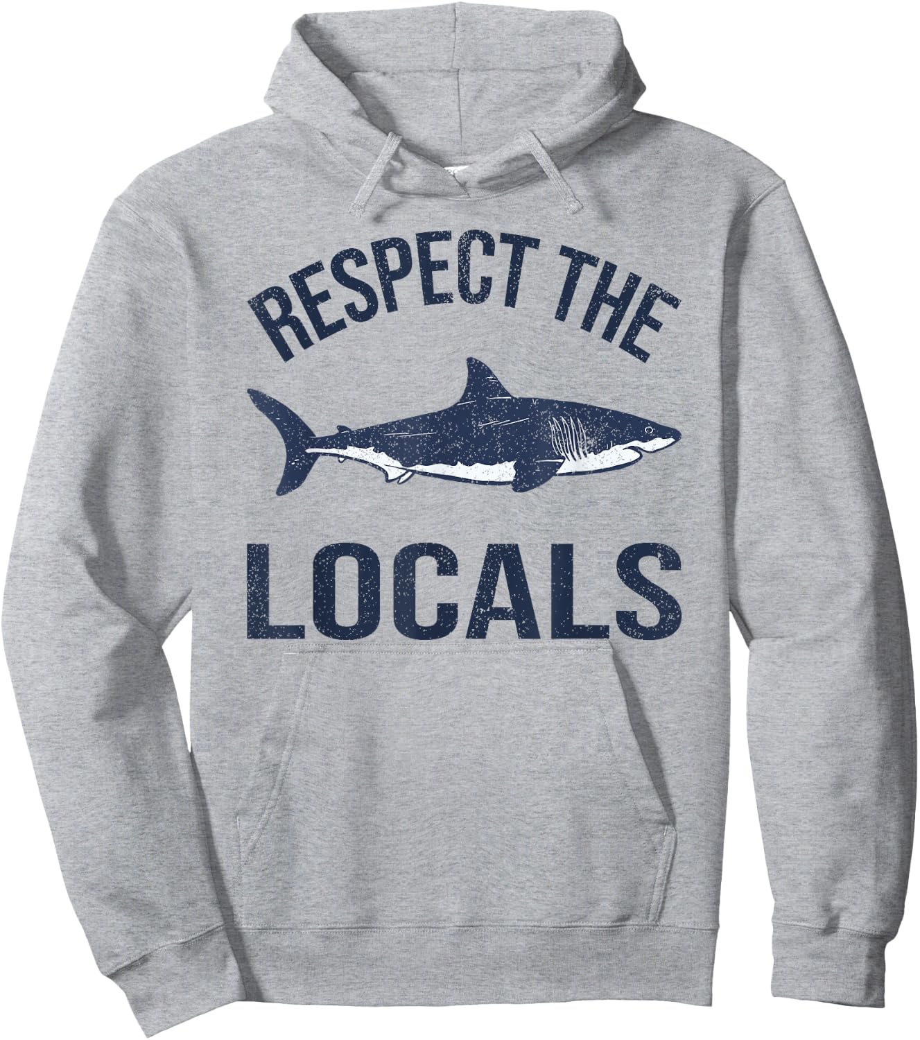 Vintage Respect Locals Ocean Diving Animal Rights Shark Hoodie - Hoodie | Ash