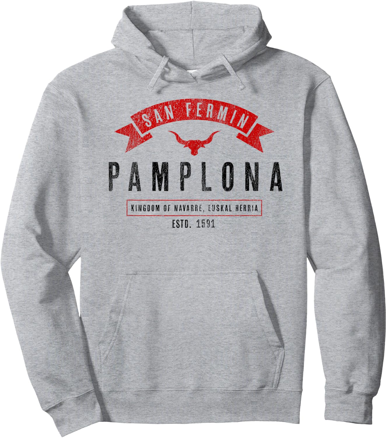 Basque: Pamplona Shirt / San Fermin Hoodie - Hoodie | Ash