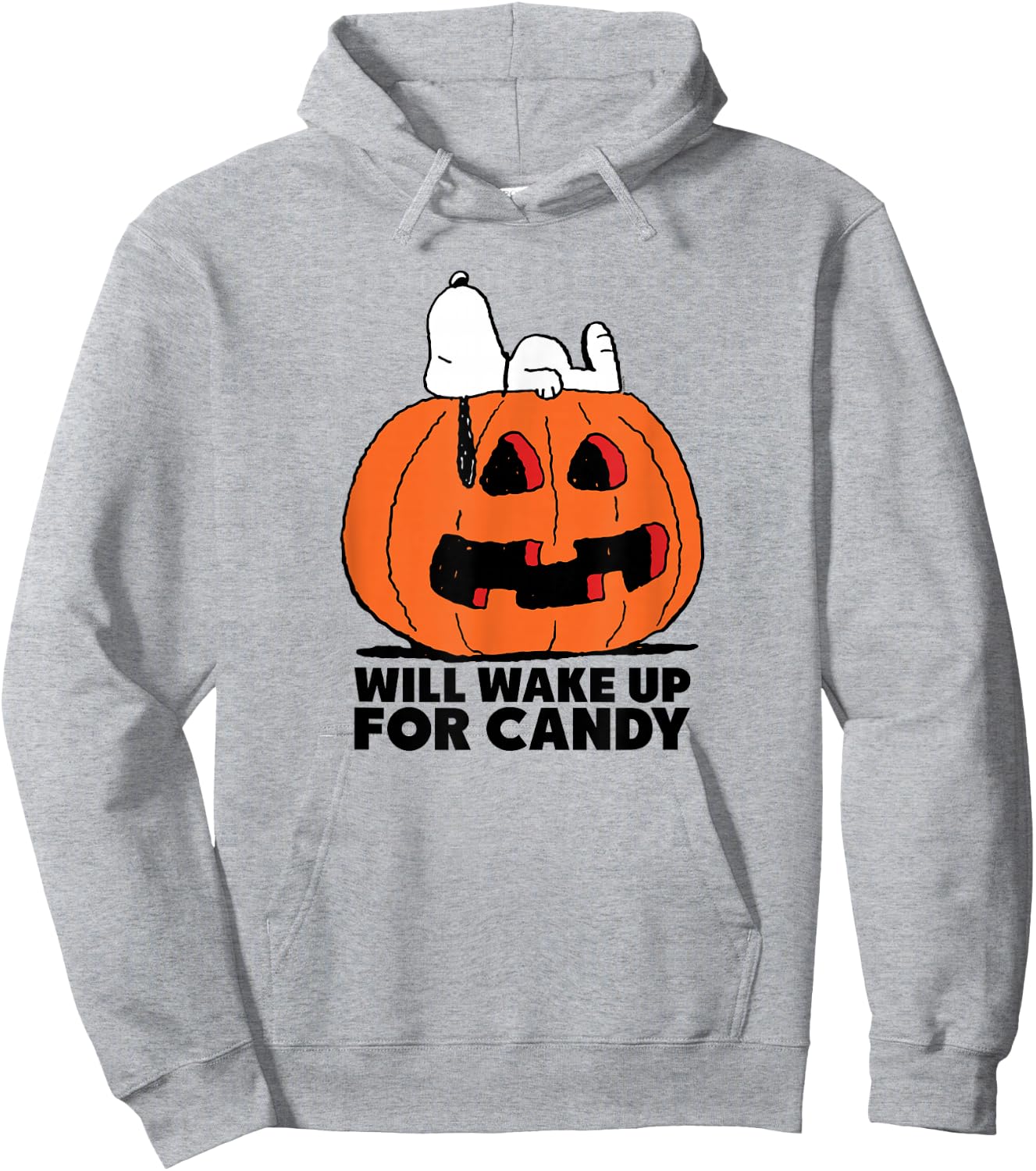 Peanuts Halloween Snoopy Wake For Candy Hoodie - Hoodie | Ash