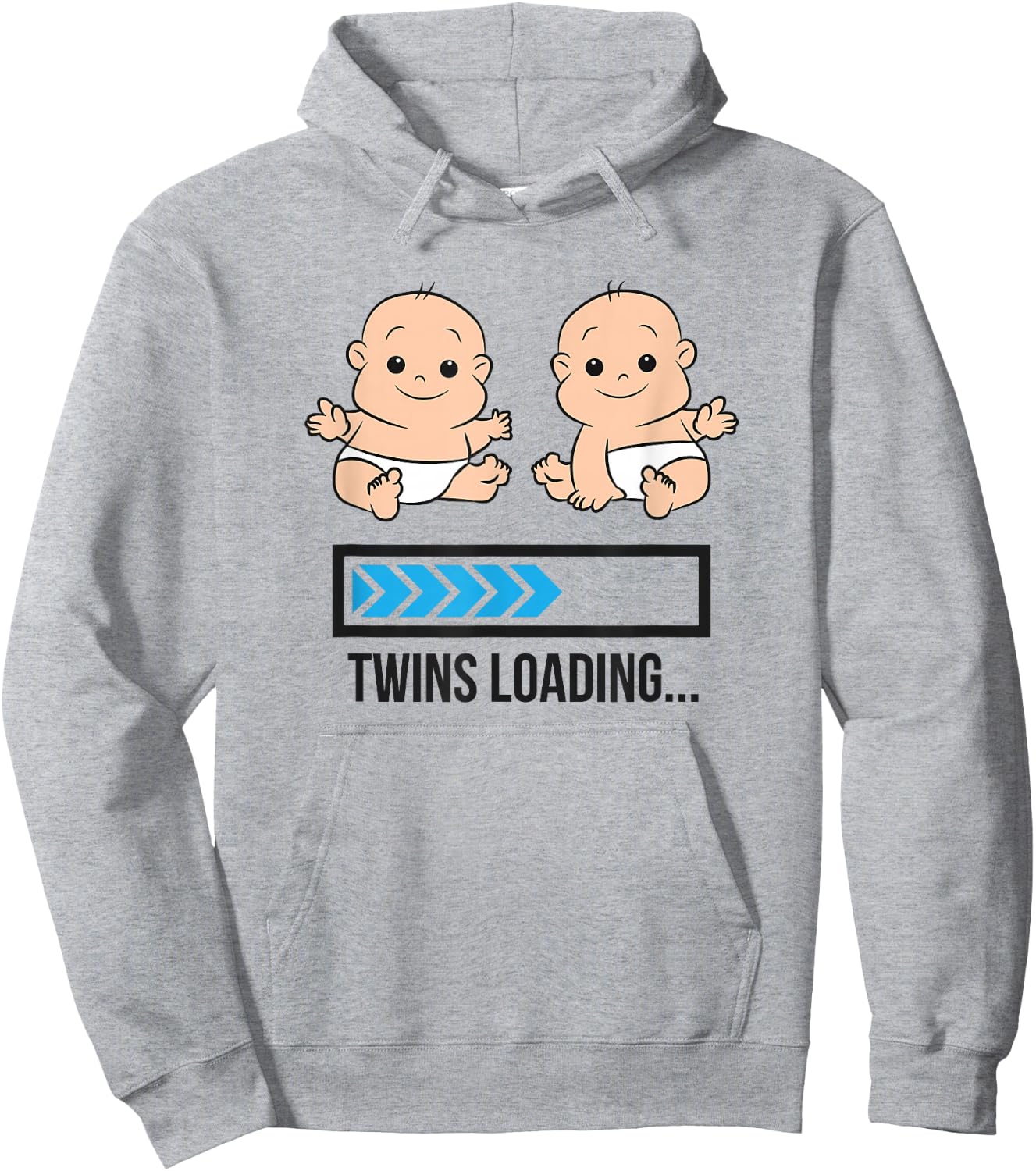 Mom Of Twin Pregnancy Twins Loading Pregnant With Twins Hoodie - Hoodie | Ash