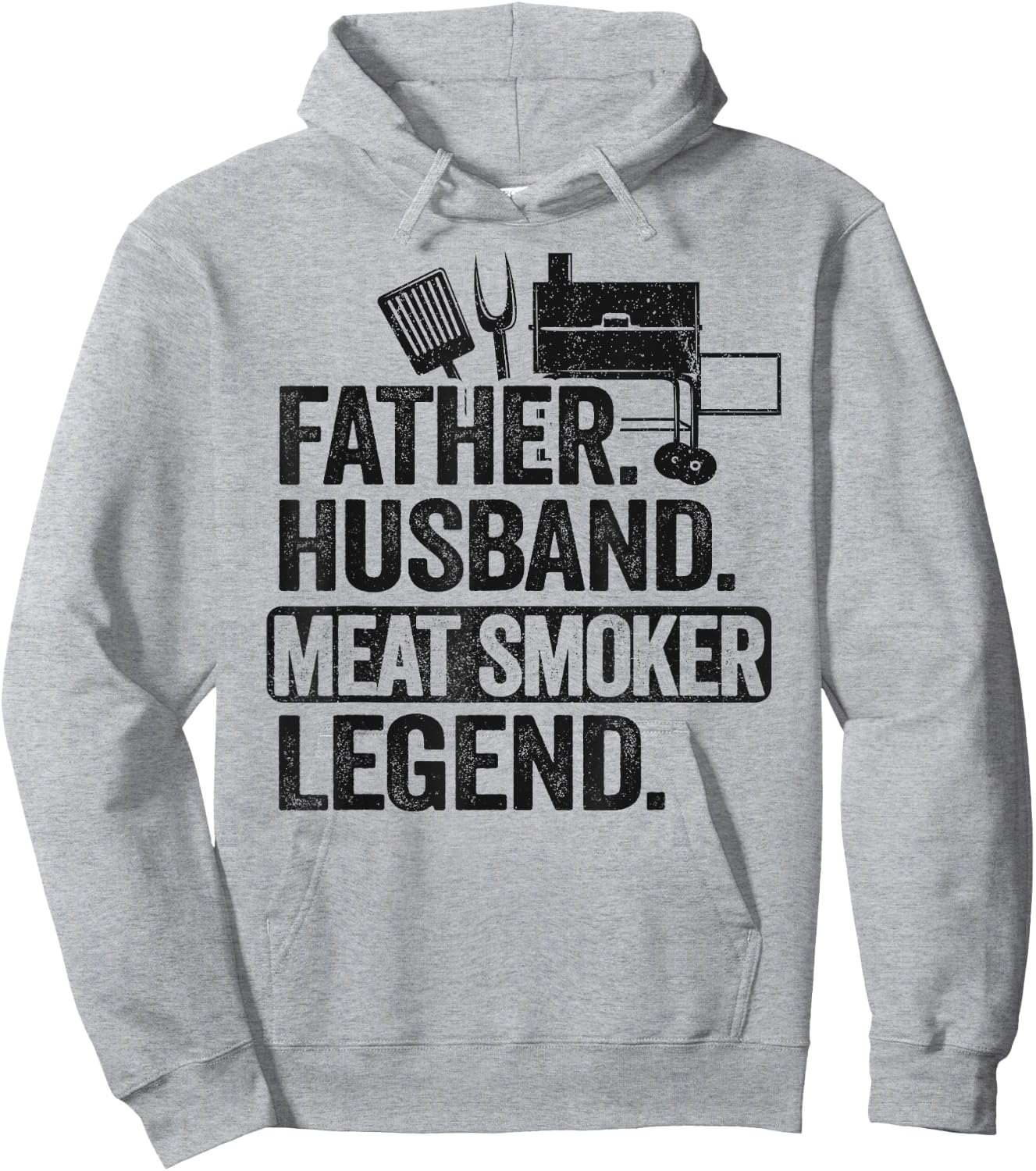 Father Husband Meat Smoker Legend Grilling Dad Meat Smoking Hoodie - Hoodie | Ash