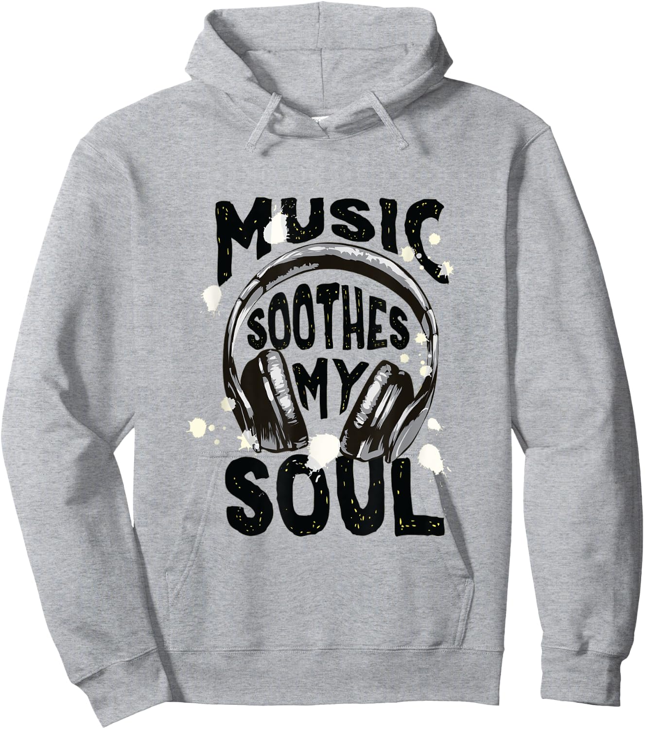 Music Soothes My Soul Short Sleeve Hoodie - Hoodie | Ash