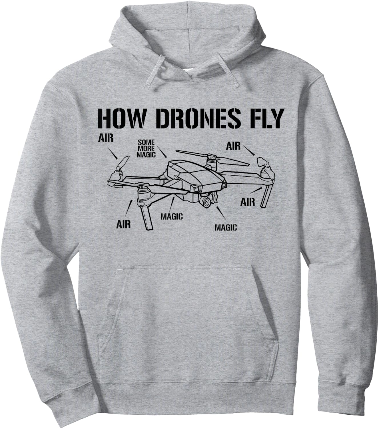 Funny Drone Pilot Gifts & Equipment Retro Vintage Grey Hoodie - Hoodie | Ash