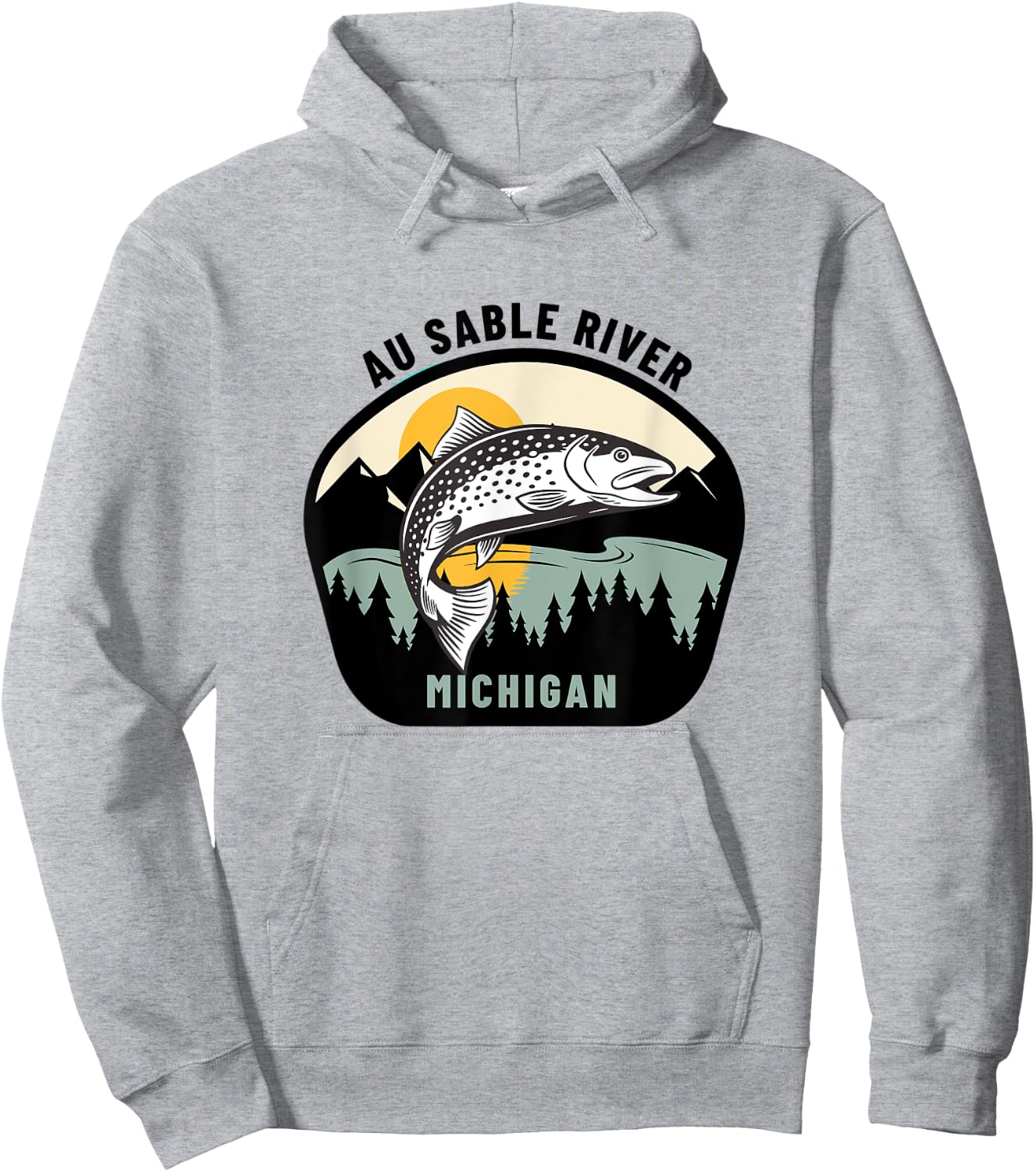Au Sable River Michigan - Fly Fishing Hoodie - Hoodie | Ash
