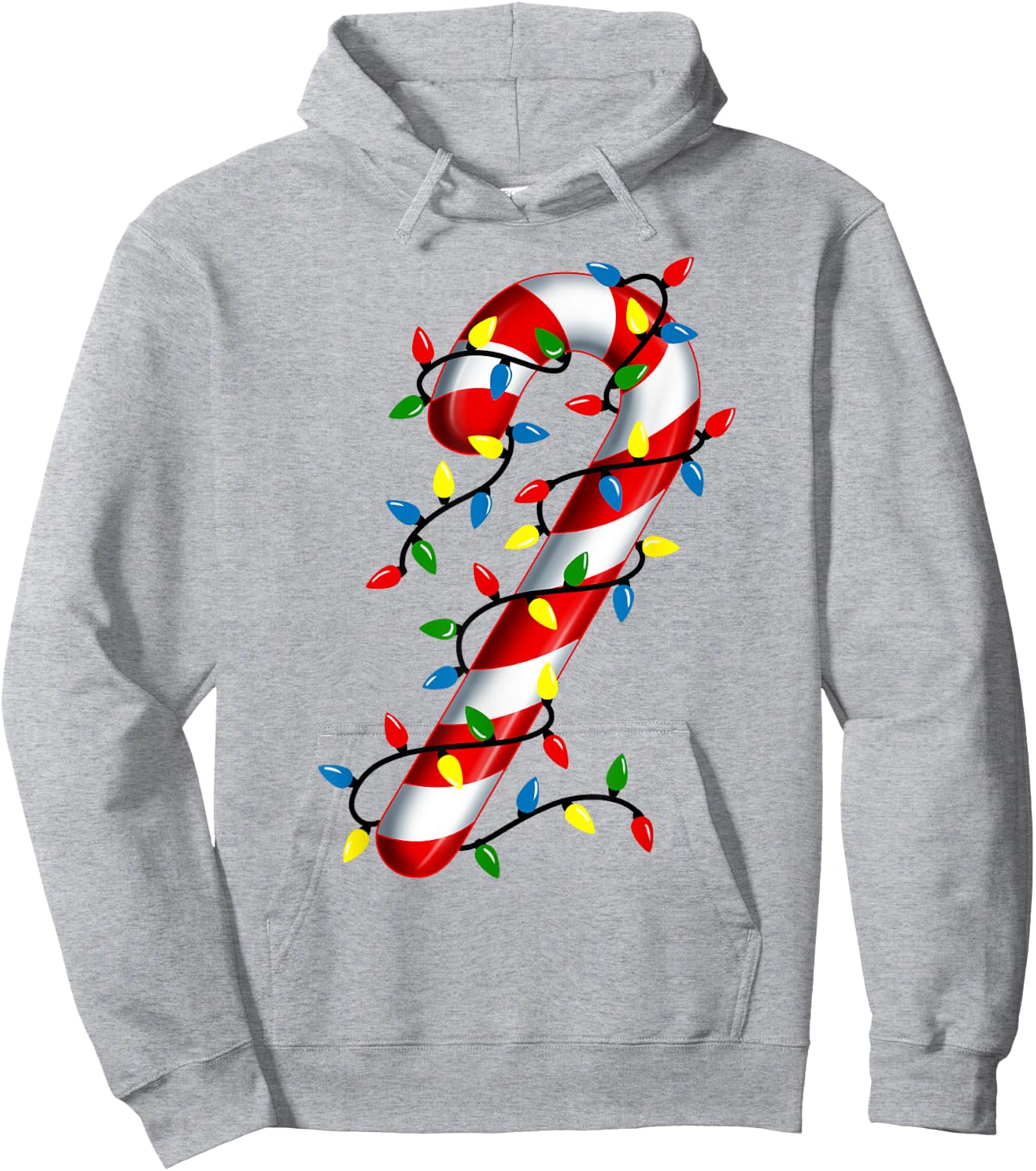 Candy Cane Christmas Lights Blue Green Red and White Costume Hoodie - Hoodie | Ash