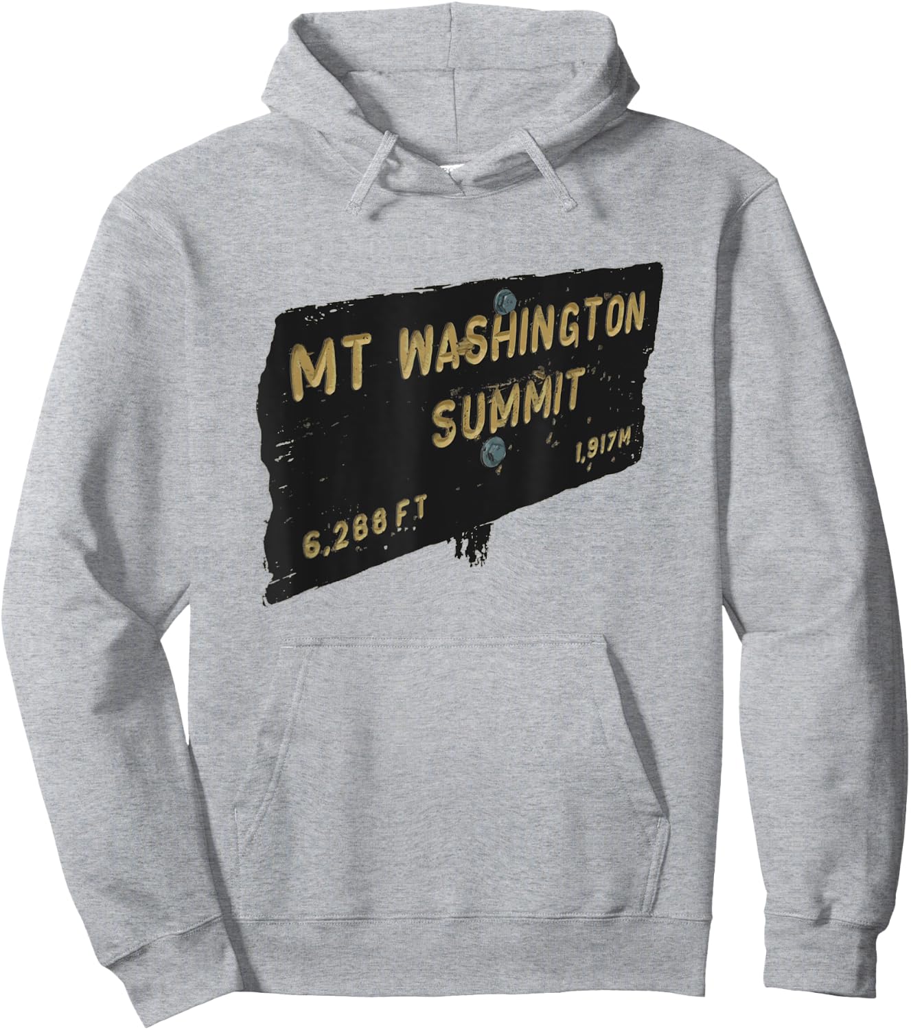 Mount Washington New Hampshire Summit Sign Hoodie - Hoodie | Ash