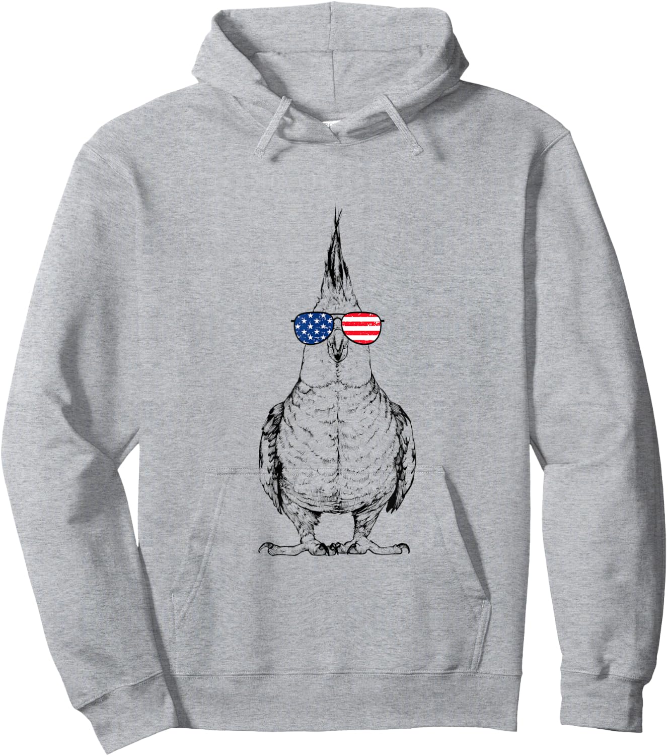 4th of July Cockatiel Bird Patriotic USA Sunglasses American Hoodie - Hoodie | Ash