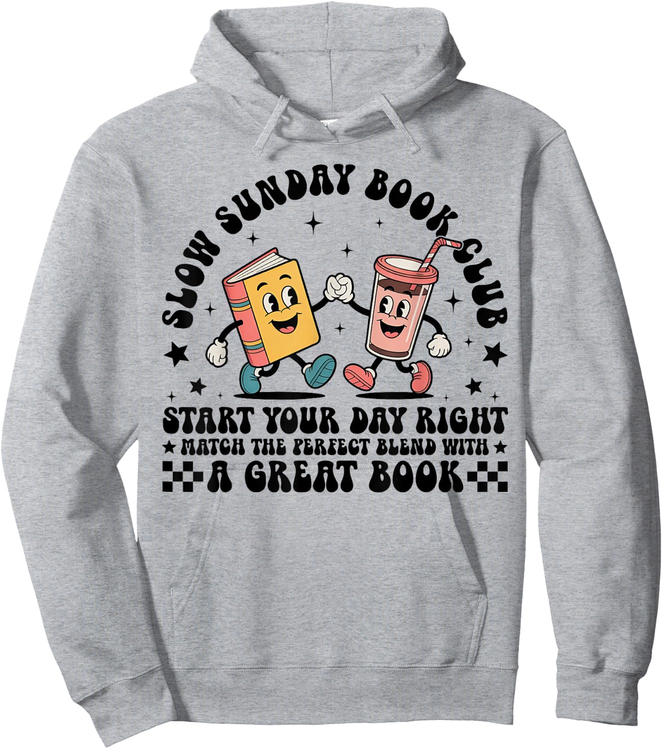 Slow Sunday Book Club Funny Reading Coffee And Book Lovers Hoodie - Hoodie | Ash
