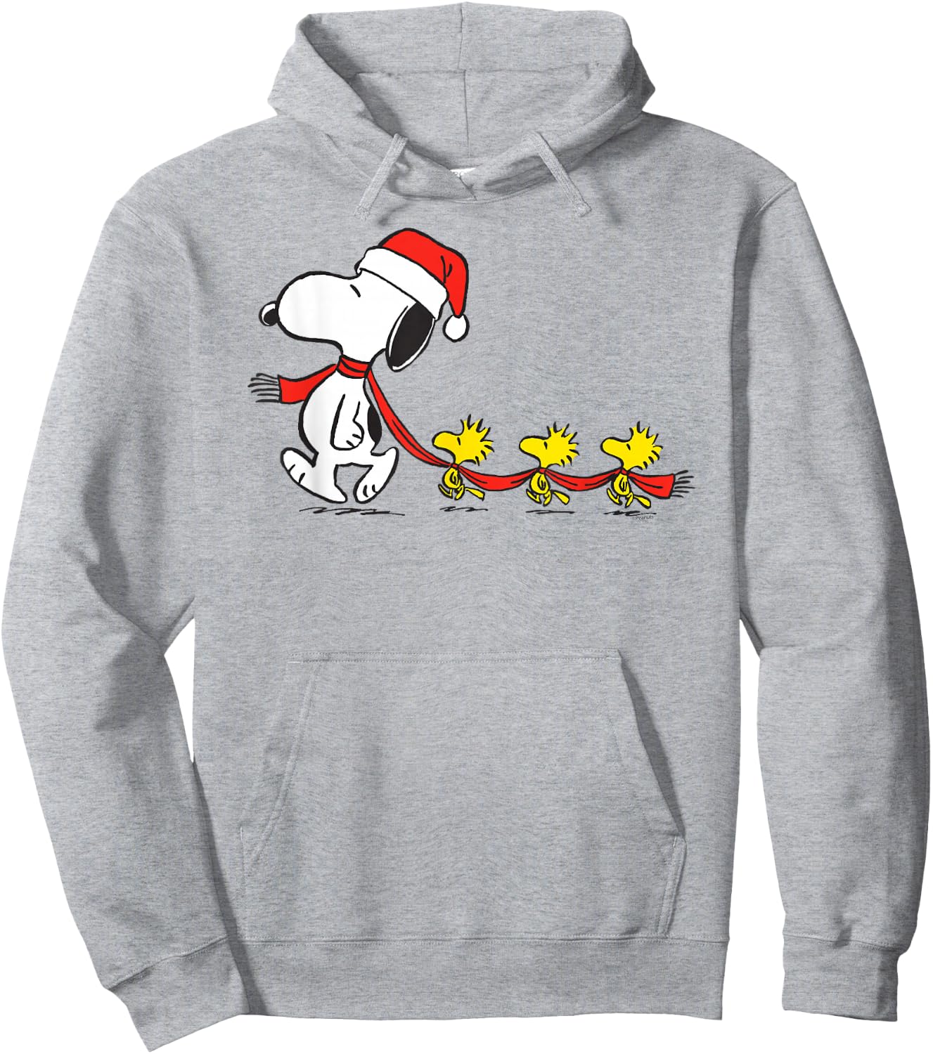 Peanuts Snoopy and Woodstock Holiday Short Sleeve Hoodie - Hoodie | Ash