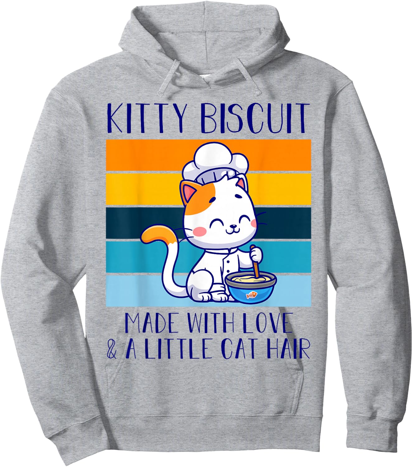 Kitty Biscuit Made With Love And A Little Cat Hair Bakery Hoodie - Hoodie | Ash