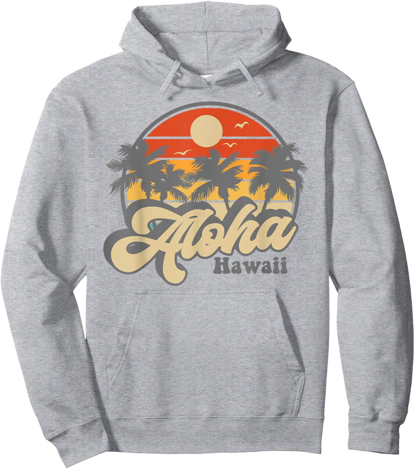 Aloha Hawaii Hawaiian Island Palm Surfboard Beach Surf retro Hoodie - Hoodie | Ash