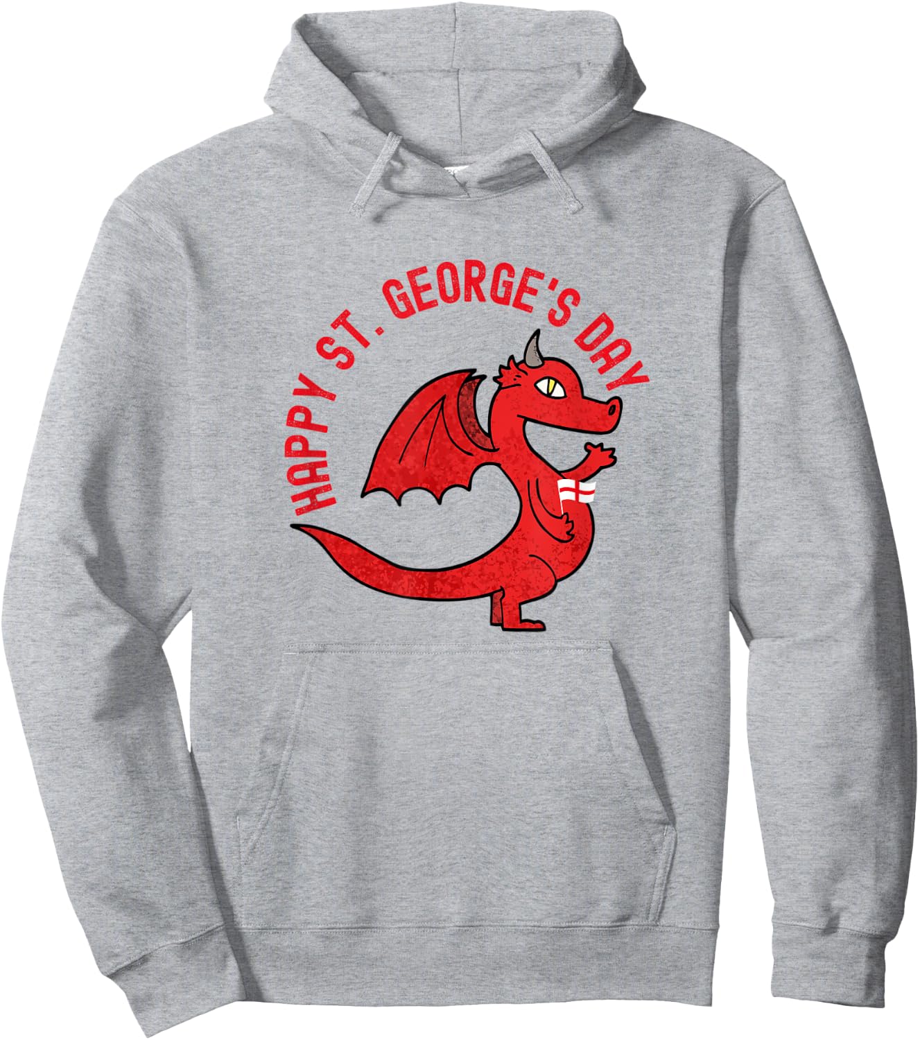St George's Day Kids England Flag Dragon Saint Hoodie - Hoodie | Ash