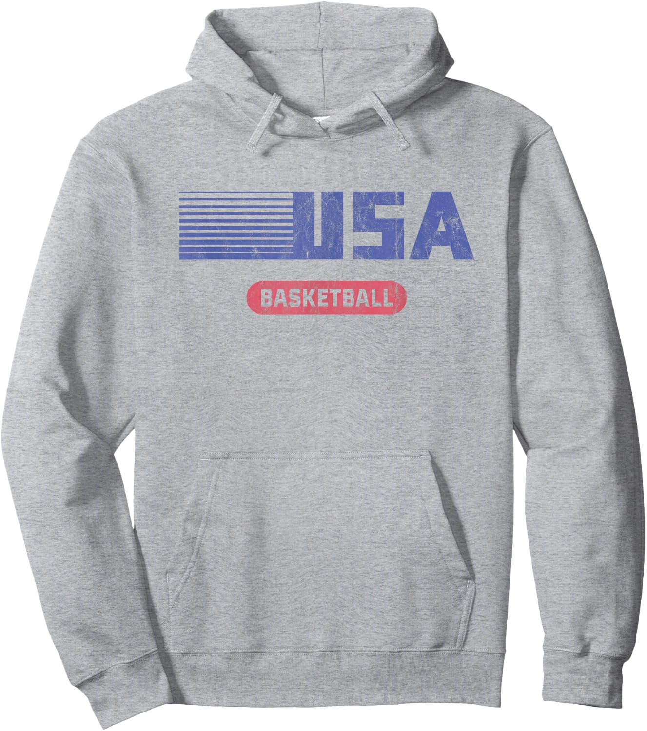 Retro USA 2020 Team American Basketball Vintage Hoodie - Hoodie | Ash