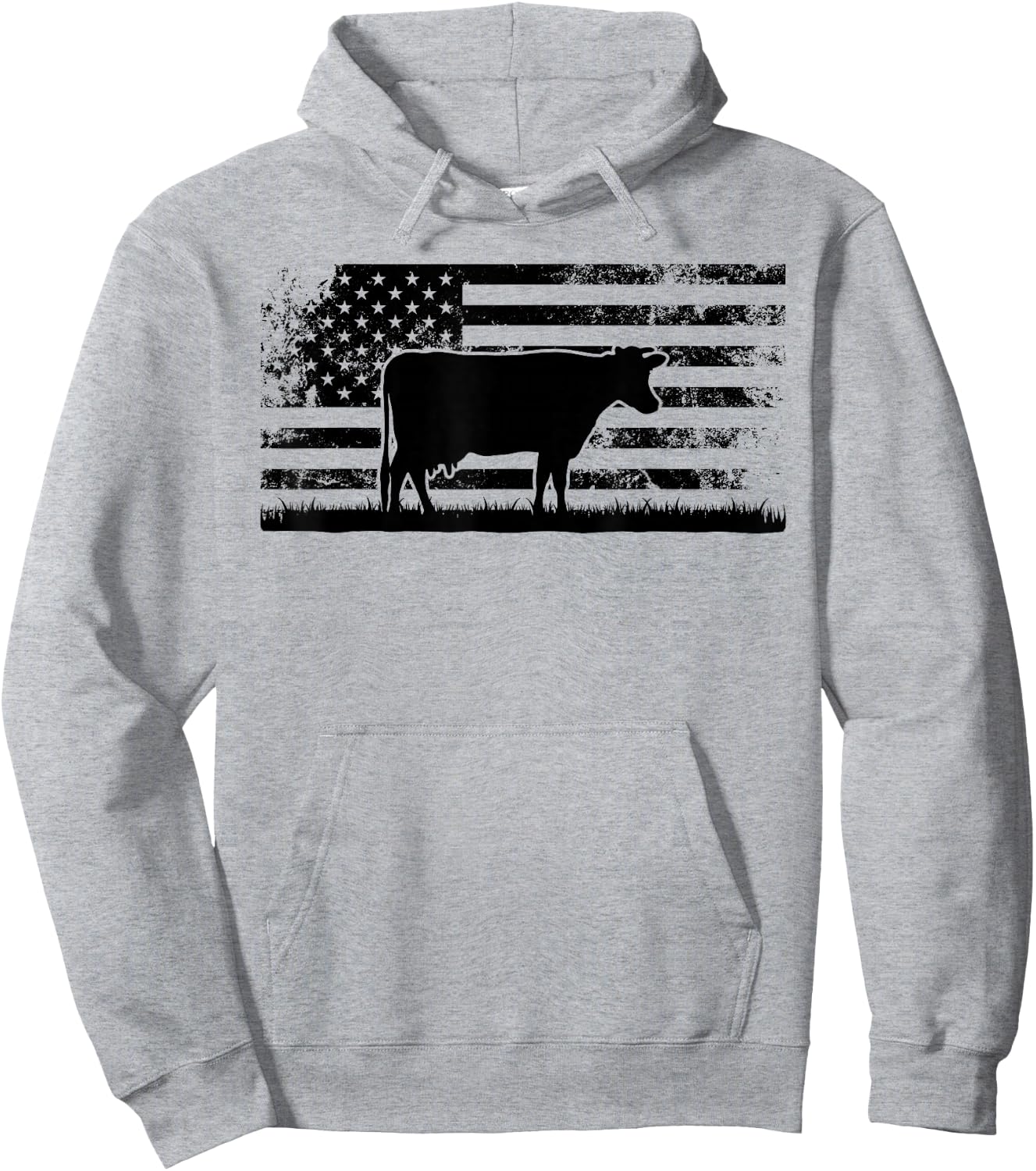 American Flag - Holstein Cow Rancher for Cattle Farmer Hoodie - Hoodie | Ash