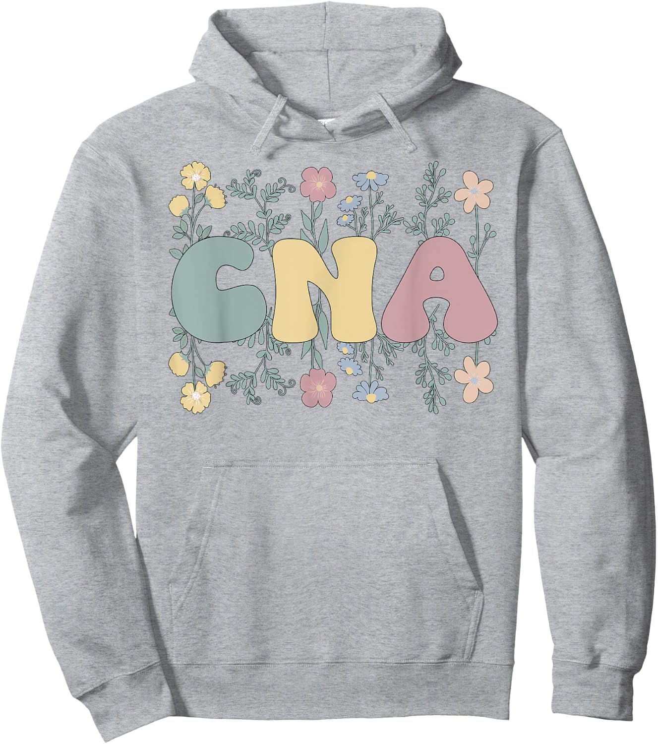 Groovy Certified Nursing Assistant Flowers CNA Hoodie - Hoodie | Ash