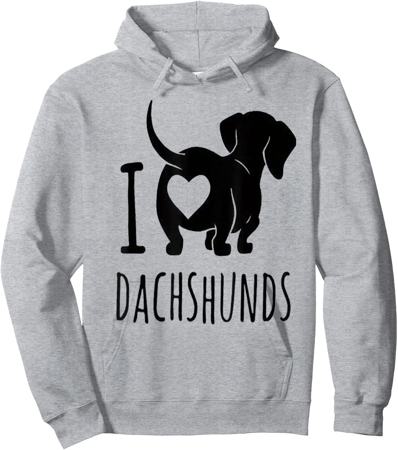 Cute Puppy Dog Lovers I Love Dachshunds Heart Women Girls Kids Hoodie - Hoodie | Ash