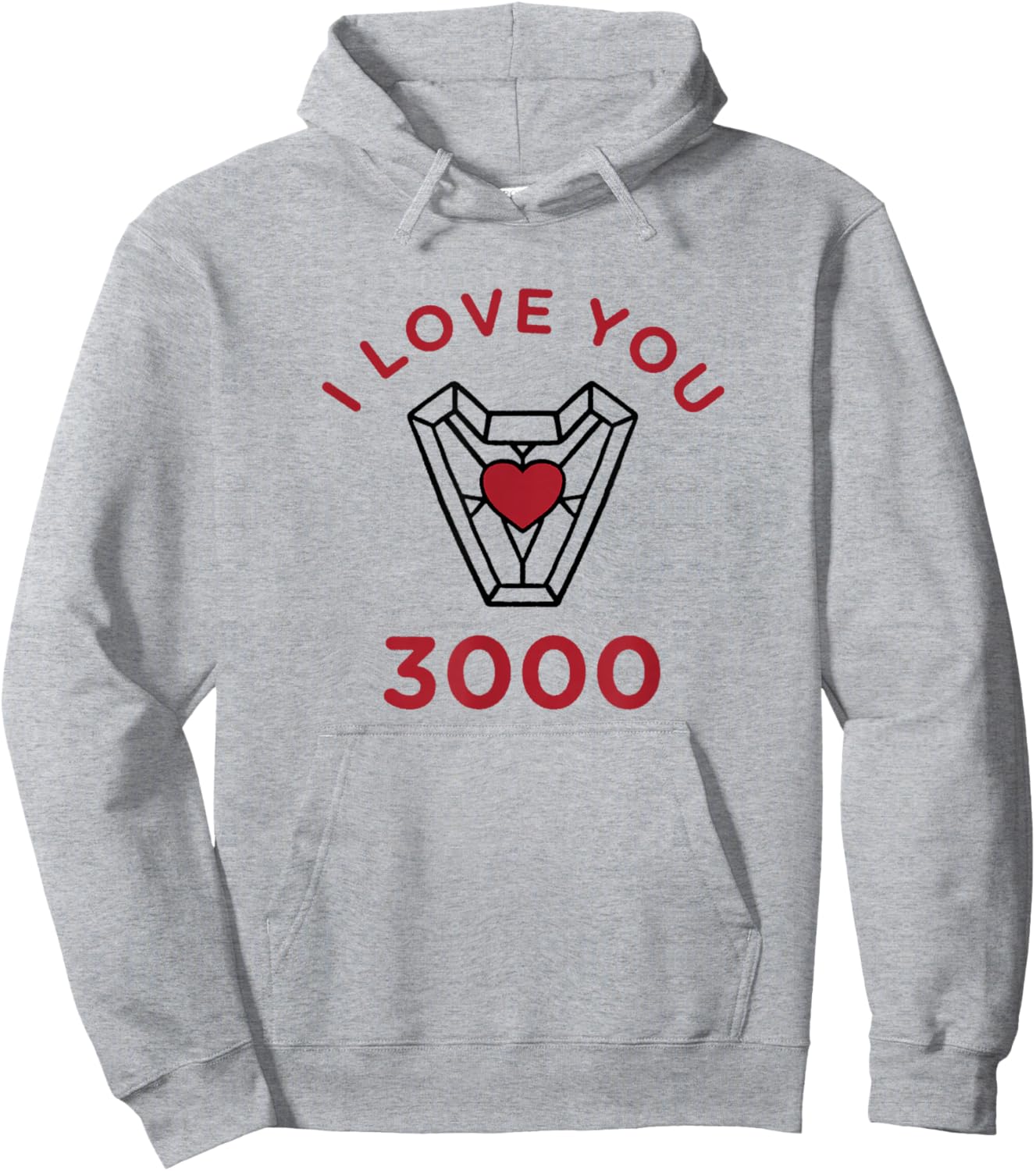 Marvel Valentine's Iron Man I Love You 3000 Hoodie - Hoodie | Ash