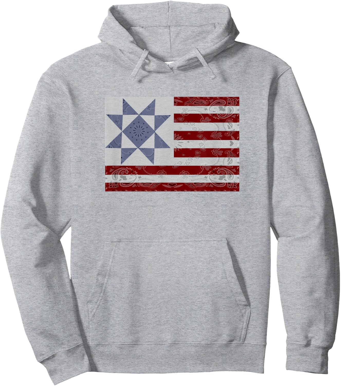Barn Quilt Shirt July 4th shirt gifts Vintage USA Flag Hoodie - Hoodie | Ash
