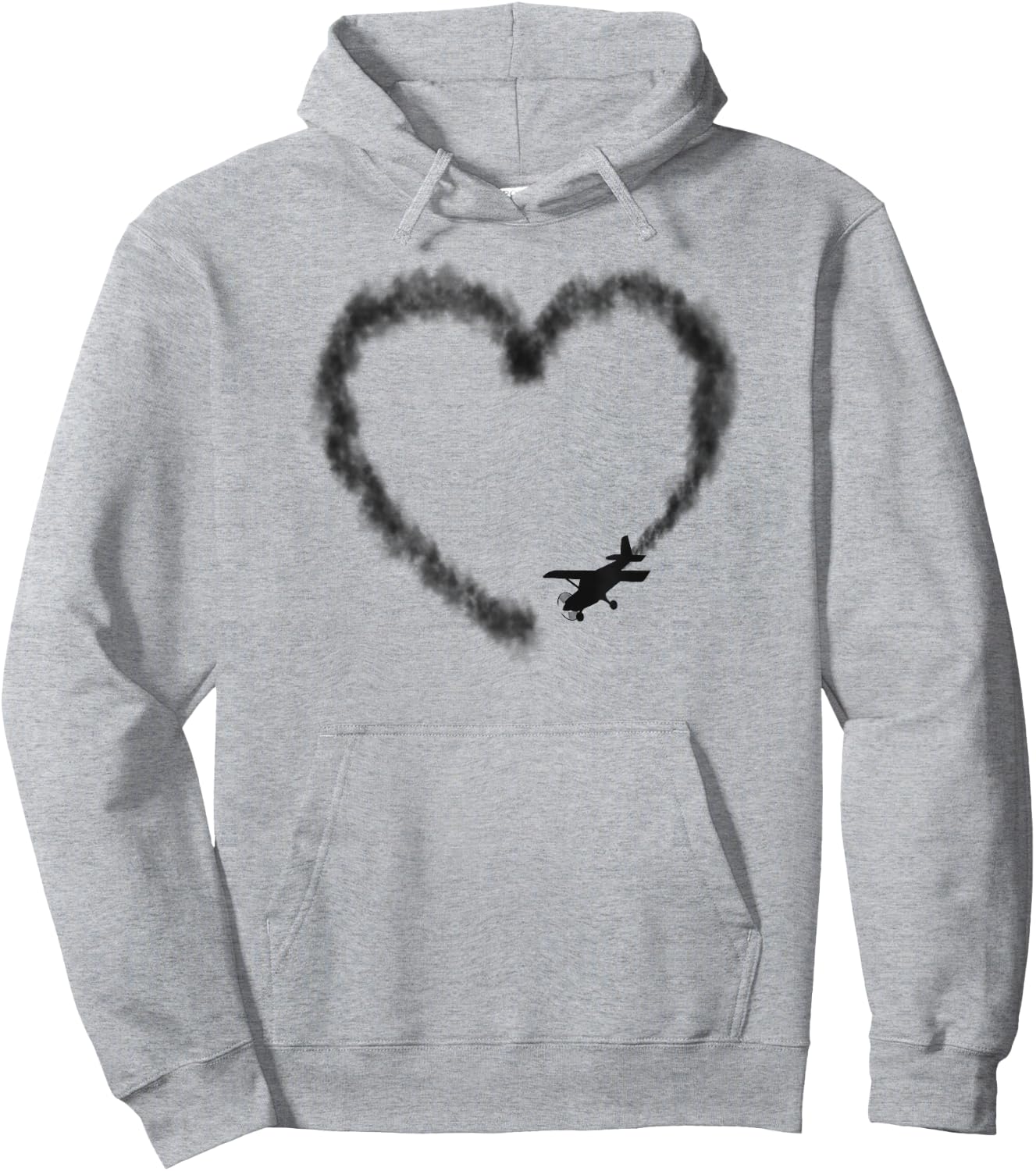 Airplane Pilot Heart Vintage Hoodie - Hoodie | Ash