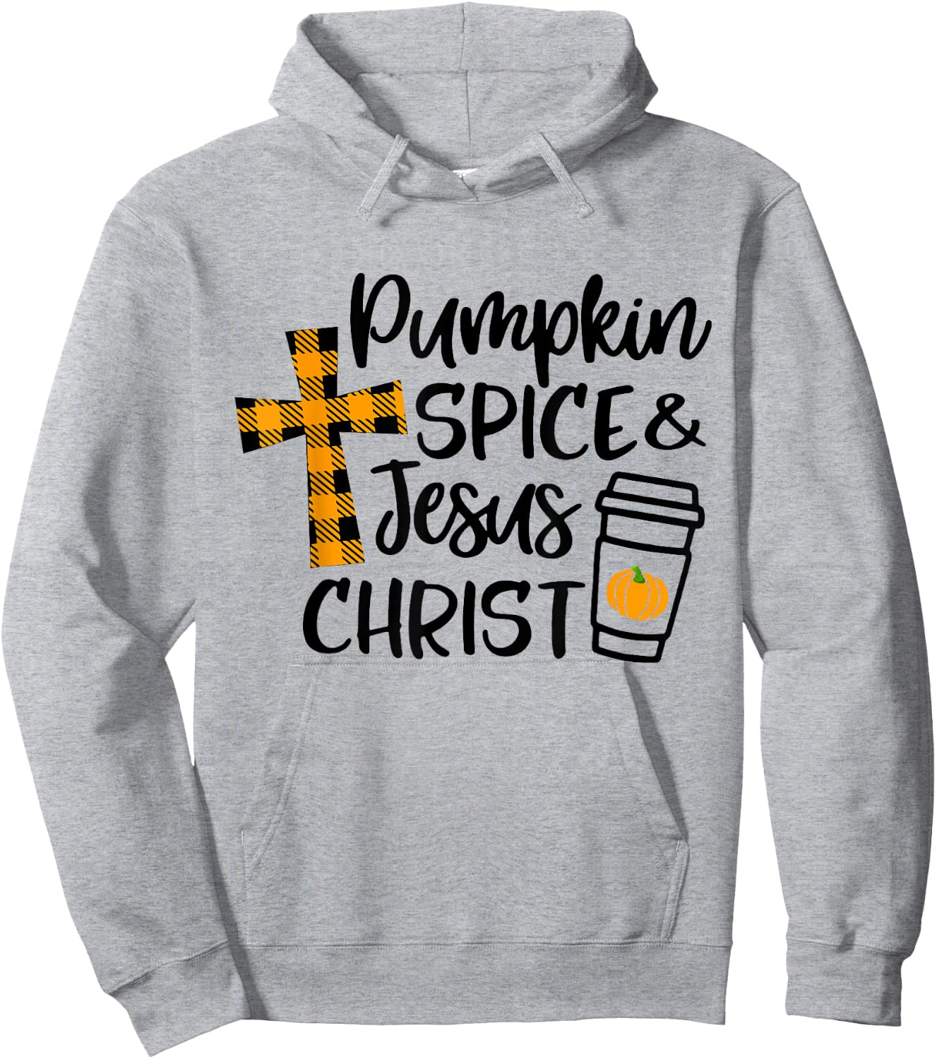 Hello Fall Pumpkin Spice & Jesus Christ Fall Christian Gift Hoodie - Hoodie | Ash