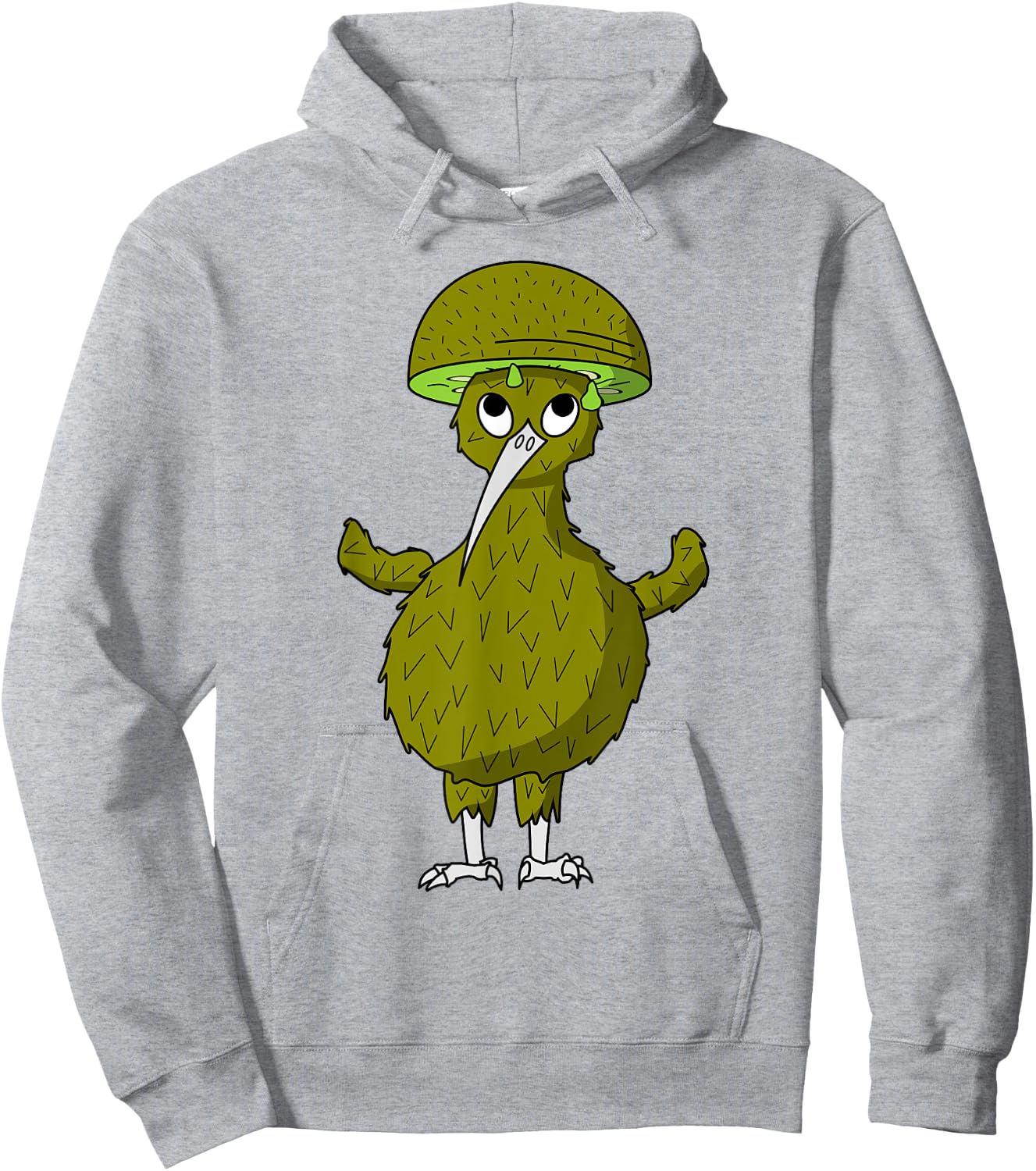 Kiwi Bird with Kiwi Fruit as Hat Hoodie - Hoodie | Ash