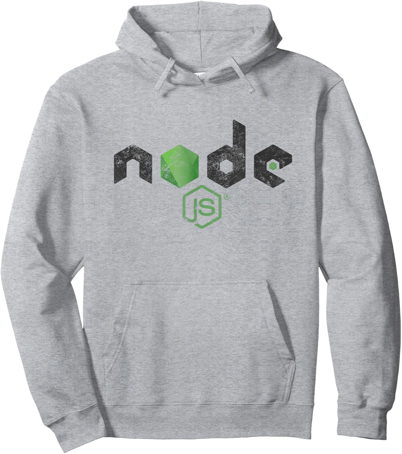 Node JS Logo Nodejs Programmer Developer Distressed Vintage Hoodie - Hoodie | Ash