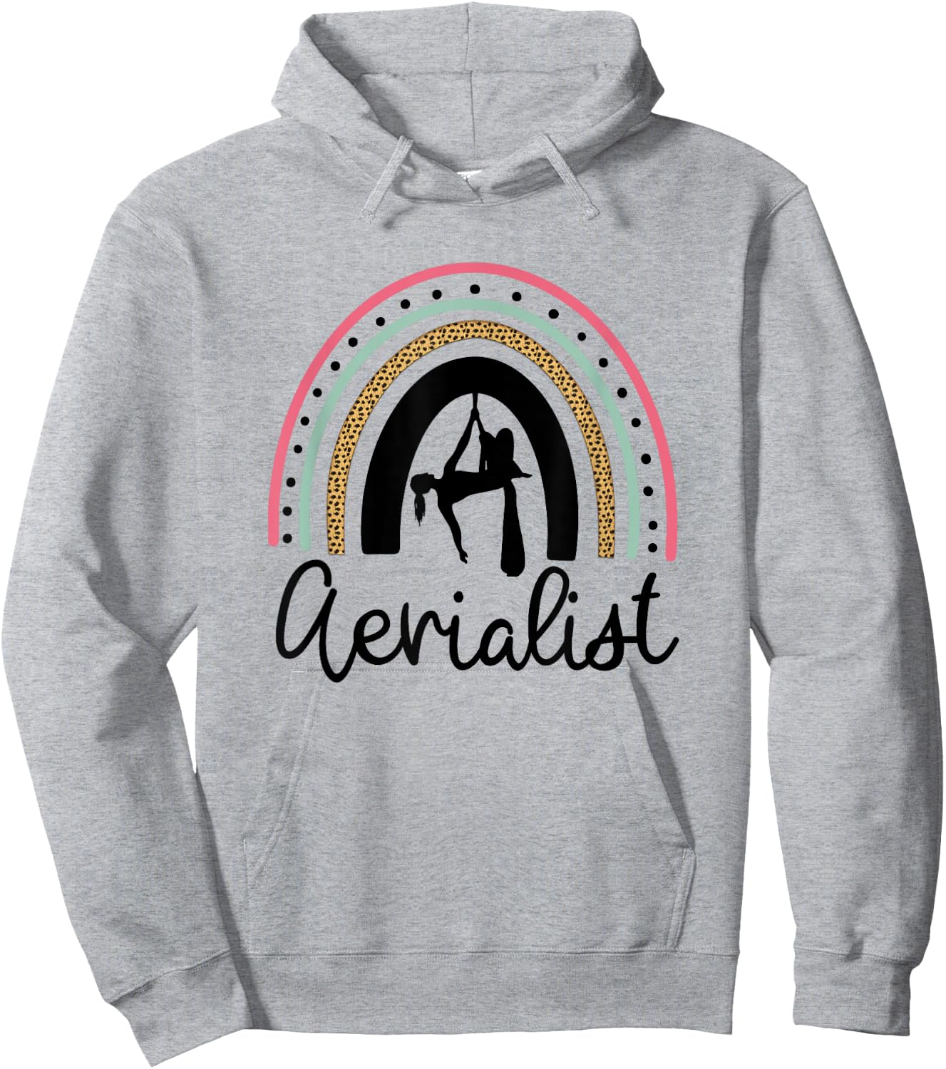 Aerialist Silks Rainbow Dance Design / Aerial Silk Dancer Hoodie - Hoodie | Ash