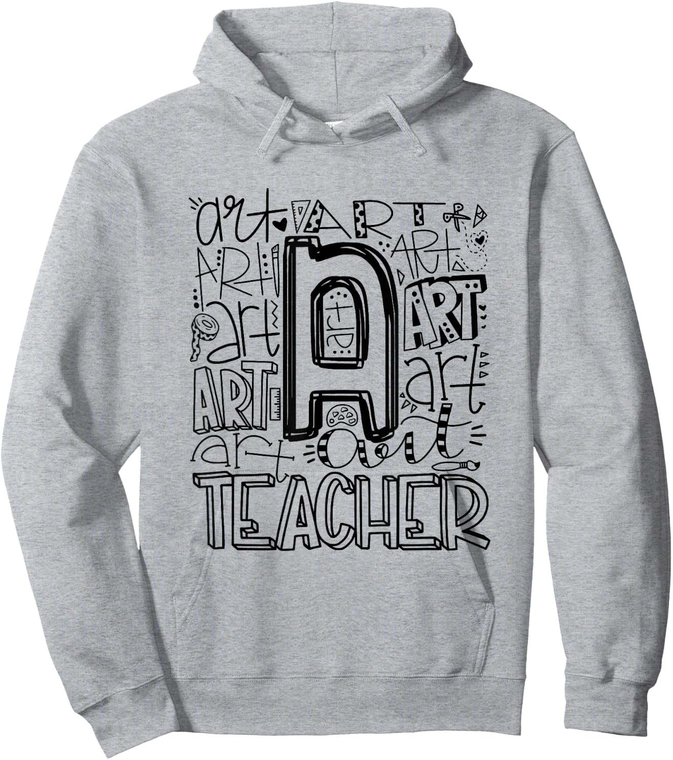 Back To School Art Teacher Typography Hoodie - Hoodie | Ash