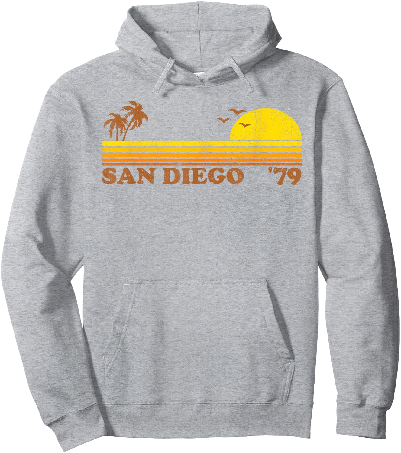 Vintage San Diego California Retro Beach Surfing 70's Gift Men Women Girls Kids Hoodie - Hoodie | Ash