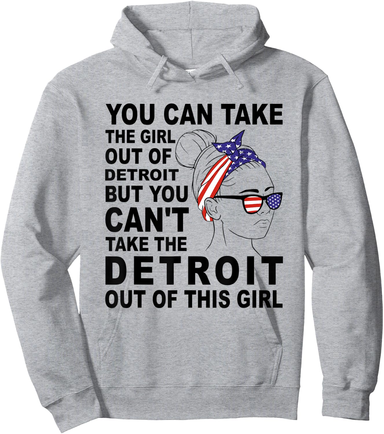 Classic Retro Girl From Detroit - Proud Detroit Girl Hoodie - Hoodie | Ash