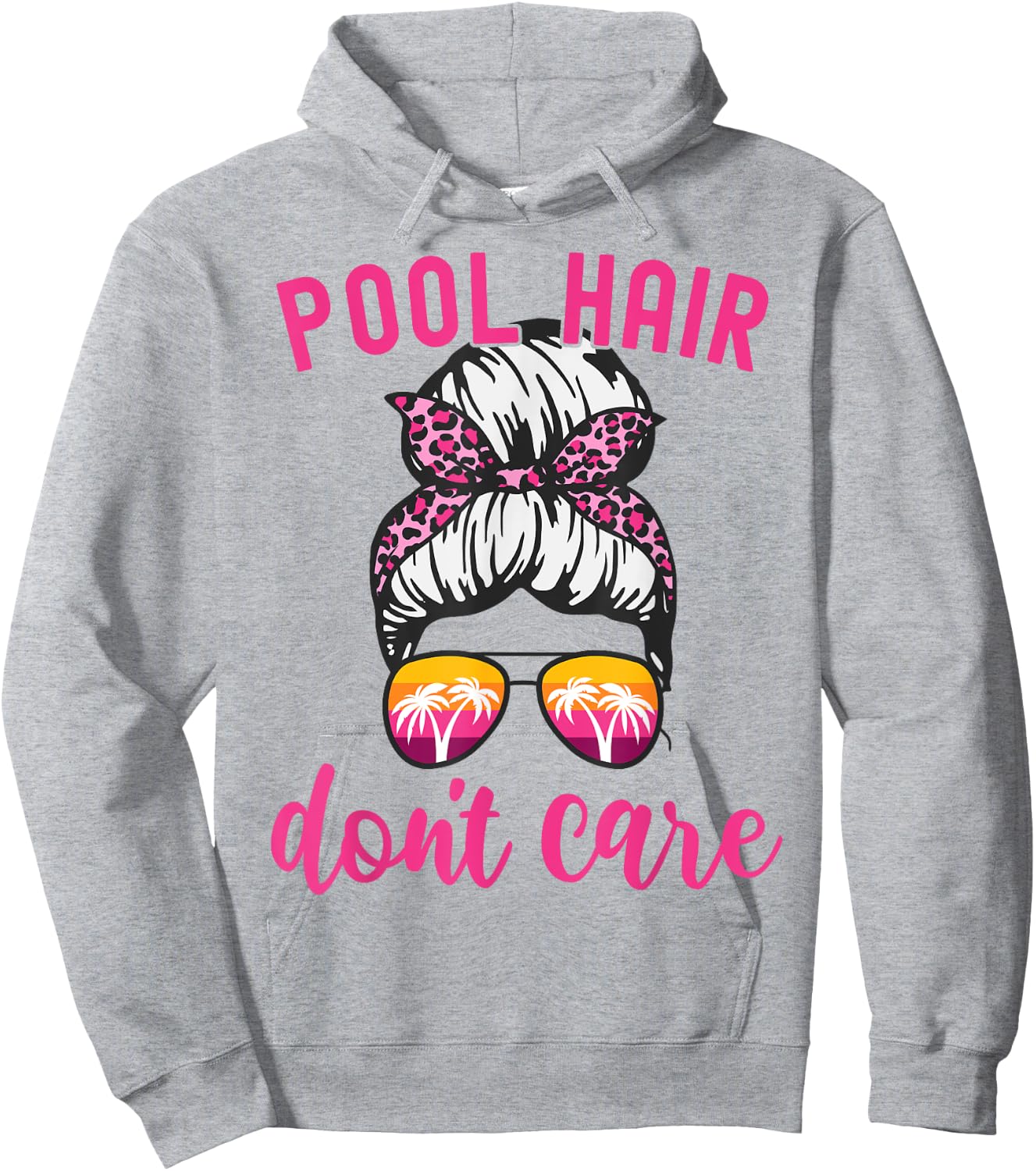 Funny Vacation Beach Summer Pool Hair Don't Care Women Hoodie - Hoodie | Ash
