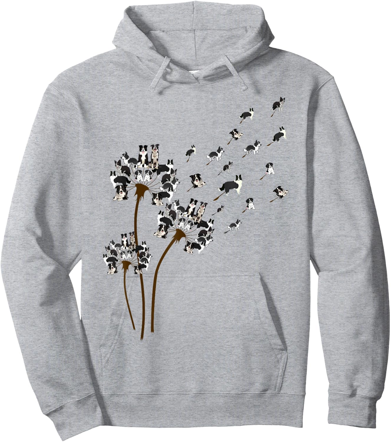Border Collie Dandelion Funny Gift Dog Lovers Women Hoodie - Hoodie | Ash