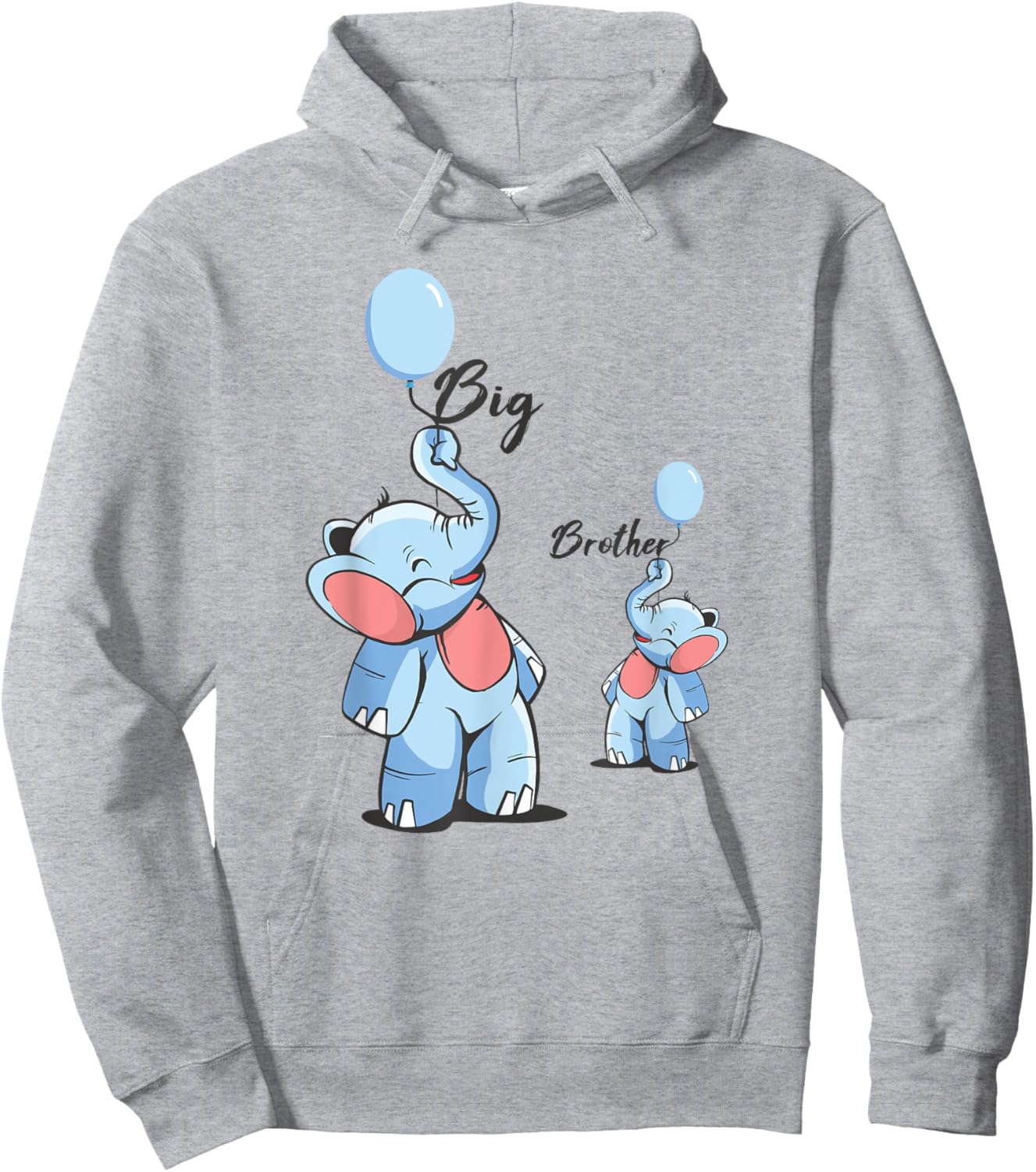 Big Brother Elephant Siblings Pregnant Pregnancy Boy Baby Hoodie - Hoodie | Ash