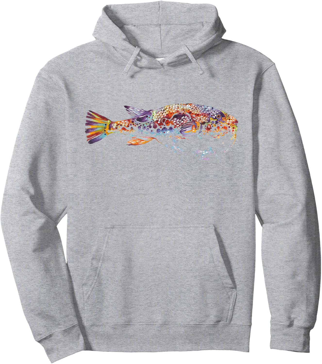 fugu fish butterfly Botanical Flower Plant blossom Hoodie - Hoodie | Ash