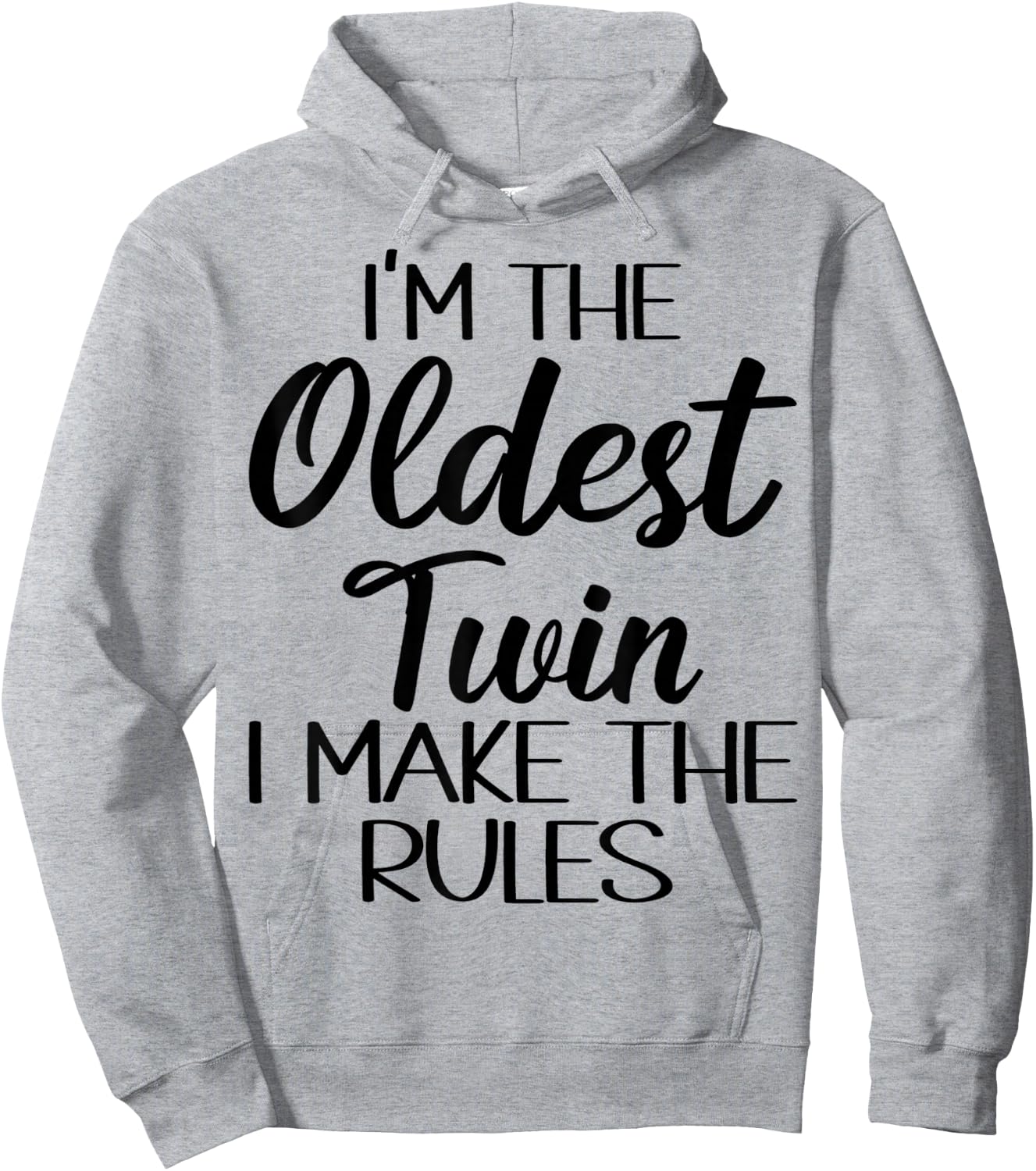 Oldest Twin Shirt Birthday Sibling Funny Twins Matching Hoodie - Hoodie | Ash