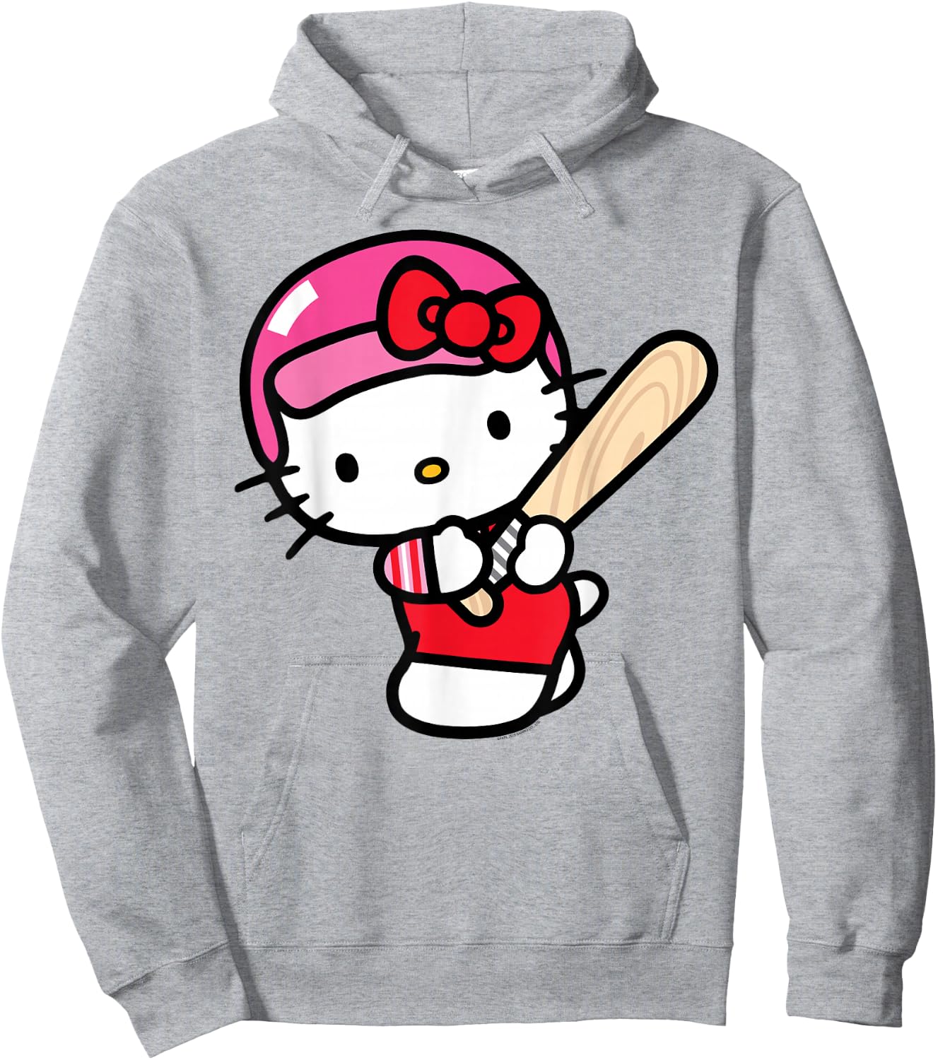 Hello Kitty Baseball Player Shirt Hoodie - Hoodie | Ash