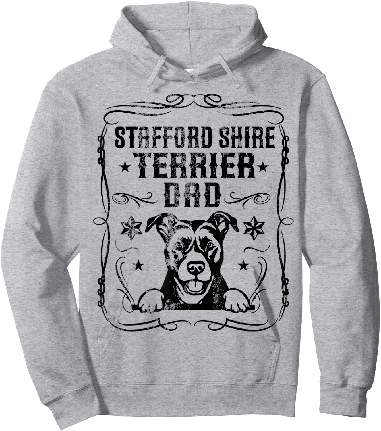 Stafford Shire Terrier Dad Best Dog Lover Father Day Themed Women Hoodie - Hoodie | Ash